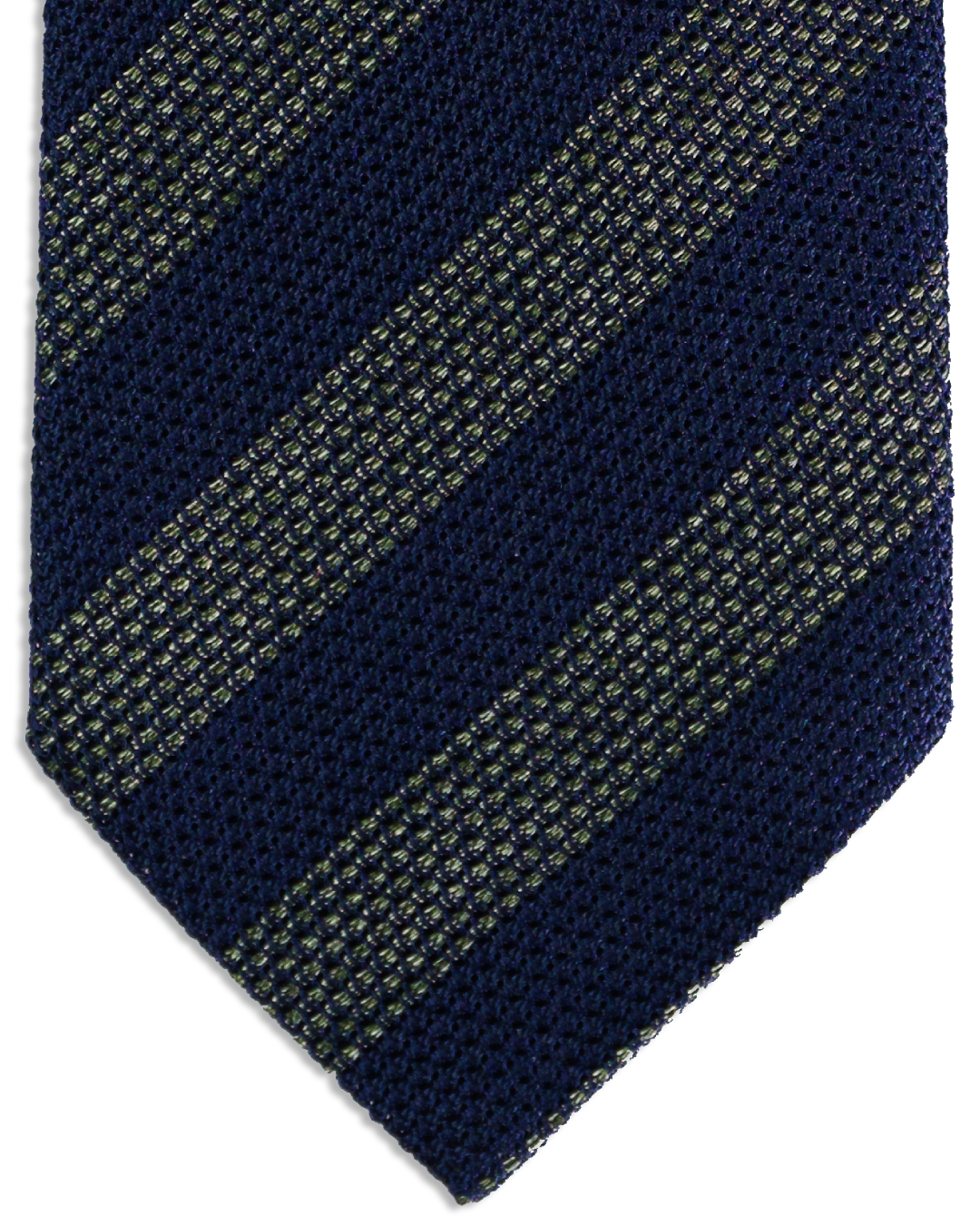 Grenadine Seidenkrawatte in Navy und Gold mit klassischen Regimentsstreifen